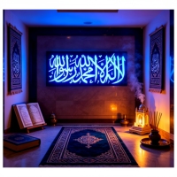 Autocollant lumineux islamique EL à haute luminosité. Versets du Coran personnalisés, Dua et motifs islamiques. pour le Ramadan et les espaces spirituels