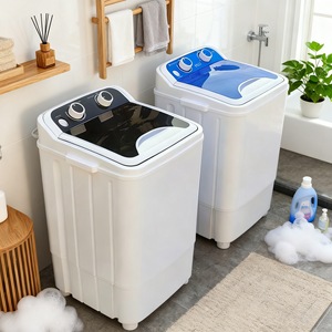 Lave-linge électrique compact multifonction 2-en-1 pour vêtements et chaussures, idéal pour hôtels et usage domestique, avec manuel d'utilisation en anglais - Product Image 1