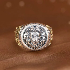 Hip Hop Persönlichkeit Punk-Stil Kupfer offen verstellbar Domine ering <span class=keywords><strong>Lion</strong></span> King <span class=keywords><strong>Ring</strong></span> für Männer - Product Image 1