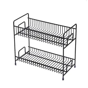 Modern Iron Wire household product for 2 Tier kitchen or home rack storage containers organizer