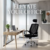 Chaise de bureau professionnelle avec accoudoirs en boucle, tissu maillé respirant, soutien lombaire, base 5 étoiles pour la maison et le bureau