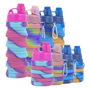 Custom Bpa Free <b>Reusable</b> Travel Sport Tumbler Set Portable Folding Drink Milk <b>Cup</b> Foldable Collapsible Silicone Water Bottle - Product Image 2