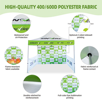 Tente d'exposition pliable 3x3 en aluminium avec logo personnalisé, imperméable, résistante aux UV, ignifuge et coupe-vent, pour salons professionnels