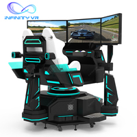 Simulateur de voiture de course 9D Vr pour parc d'attractions intérieur, jeux d'arcade de conduite de voiture de course à 3 écrans, cockpit de simulation de course à 3 écrans