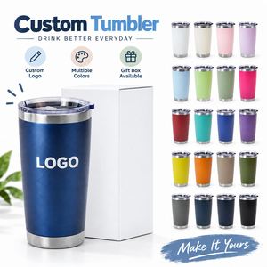 Cadeaux d'entreprise promotionnels personnalisés, gobelet isotherme en acier inoxydable à double paroi, tasse de voyage isolée sous vide avec couvercle pour café et eau - Product Image 1