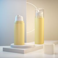 Nouvelle bouteille cylindrique en PP avec pompe poussoir ; 30/50/80/100/150/200 ml ; Bouteille sous vide grande capacité pour lotions, émulsions, sérums