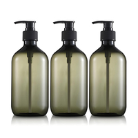 300ml 500ml PET Plastique Boston Ambre Vert Foncé Lavage des Mains Conditionneur Lotion Savon Liquide Conteneur Rechargeable Bouteilles PET