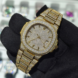 Montre Full Real Diamond Hip Hop Iced Out Automático Joyería Relojes Oro Marca de lujo Hombres Mecánico VVS Moissanite Reloj - Product Image 3