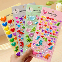 Ensemble d'autocollants gonflés Kawaii, autocollants 3D pastel mignons pour les journaux et le bricolage des filles