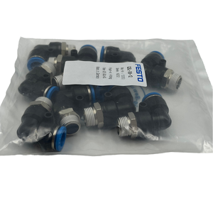 153053 QSL-3/8-12 проталкиваемый L-фитинг с наружной резьбой R3/8 Германия, быстрый Коннектор с трахеальной резьбой - Product Image 1