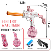 Nueva Pistola de Agua Super Soaker, Pistola de Agua Electrónica Uzi de Disparo Automático con Versión de Tambor