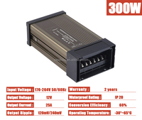Module d'alimentation LED étanche en or de fabrication chinoise, transformateur DC AC 12V 300W 25A pour enseignes lumineuses et bandes LED
