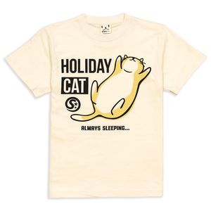 T-shirt Holiday Cat a maniche corte naturale con stampa di gatti che dormono Scopy - Product Image 1