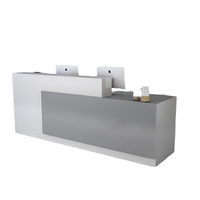 Bureau d'accueil moderne de luxe en bois blanc pour salon, clinique, hôtel, salle de sport, école ou bar, comptoir de caisse