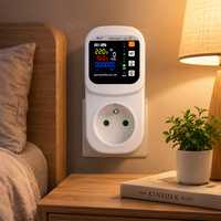JIUJI Disjoncteur intelligent WiFi Tuya avec surveillance de tension (sur/sous-tension), de surtension et de fuite, 16A, prise UE, prépayé kWh, CE