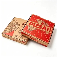 Caja de Cartón Kraft Personalizable para Pizza de 6, 8, 10, 14, 16 y 18 Pulgadas, con Ventilación y Superficie Resistente al Aceite, para Entrega de Pizza a Domicilio