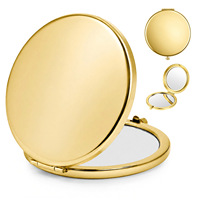 Blank Compact Mirror Round Double Sided Magnifying Mini Pocket Mirror Rose Gold Gold Silver Travel Foldable Cosmetic Hand Mirror