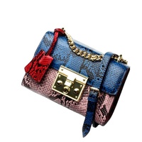 Nouveauté : Sac à main bandoulière pour femme en cuir tendance, motif peau de serpent gaufré, design classique et élégant
