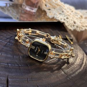 ساعة كوارتز فاخرة بتصميم أنيق مع سوار من الفولاذ المقاوم للصدأ على شكل حرف <span class=keywords><strong>U</strong></span>، ساعات نسائية فاخرة مربعة الشكل، ساعات يد عصرية - Product Image 3