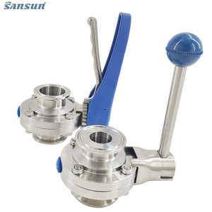 3インチ三クローバーバタフライバルブ,衛生ステンレス鋼SS304 SS316Lプラスチックグリッパーハンドル付き - Product Image 6