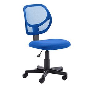 Basics <span class=keywords><strong>Silla</strong></span> de <span class=keywords><strong>escritorio</strong></span> de altura ajustable de cuero contemporáneo Respaldo bajo Asiento acolchado Giratorio Azul - Product Image 3
