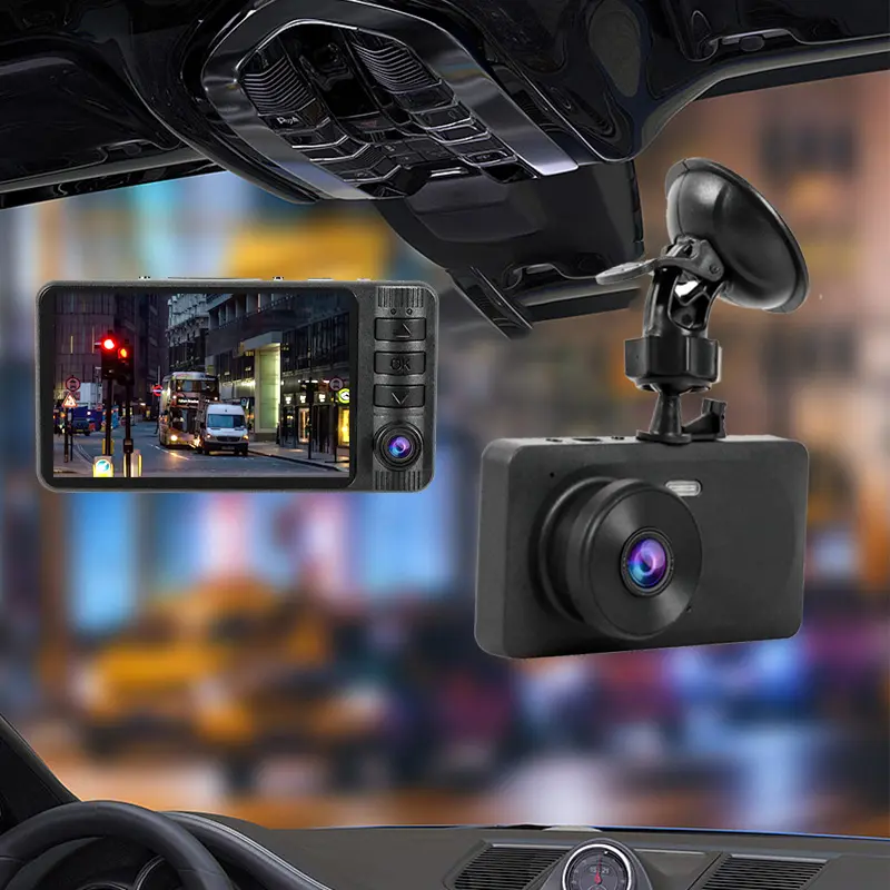 Nouveau miroir Dash Cam 1080P 3 "Full HD tactile double objectif vue arrière Vision nocturne pour voiture Dvr caméra