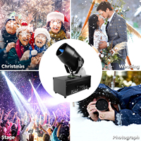 Máquina de Nieve Artificial Eléctrica de Gran Potencia, Capacidad de 5L, Luces Multicolores, Control Remoto, Nieve Vertical de Aluminio