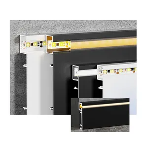 50mm 78mm aluminium tepi dinding LED Skirting papan Trim pelindung garis pinggir untuk Hotel