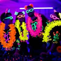 Collier fluorescent néon Pafu pour fête de carnaval, collier de fête qui brille dans le noir, collier guirlande de paillettes
