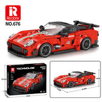Vente en gros de blocs de construction Reobrix, modèle de super voiture de course, blocs de construction DIY, célèbre voiture de sport, jouets de construction en briques