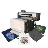 Printer DTF All in One 60cm Dual I3200HD+I1600 Heads 9 Warna dengan Pengering dan Penggoyang Bubuk untuk Pencetakan Custom Kaos dan Pakaian
