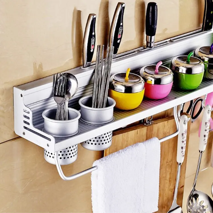 RTS Kitchen Utensils Knife Holder Hanging Corner Shelf Tableware Wall Mounted