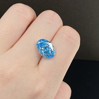 Pour la fabrication de bijoux sur mesure, diamant de laboratoire ovale bleu vif fantaisie VS1 de 5,29 carats certifié IGI, idéal pour la création de bijoux fins.