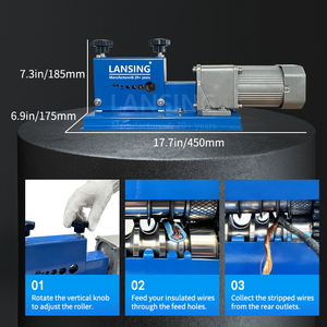 Machine à dénuder les fils électriques à vitesse de coupe de 30 m/min, outil de dénudage automatique de fils de 0,04 à 0,8 pouces, 12 canaux, <span class=keywords><strong>5</strong></span> lames - Product Image 2
