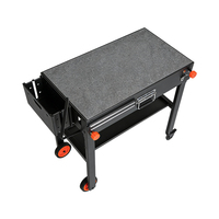 Table de barbecue portable Pinnovo, support de barbecue extérieur pour les sorties en plein air, le camping, avec roues