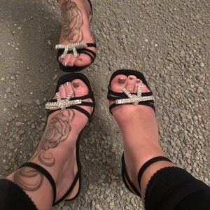 Sandales à talons hauts pour femmes, mode, avec strass et nœud, talons fins, style romain floral, pour le commerce international - Product Image 3