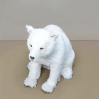 Statue d'ours polaire grandeur nature personnalisable, sculptée à la main en fourrure artificielle, décoration pour exposition, accessoires animaliers réalistes.