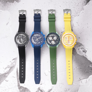 Bracelet de montre en caoutchouc FKM incurvé de 20 mm pour Rolex, bracelets de montre en caoutchouc fluoré de 20 mm pour <span class=keywords><strong>Omega</strong></span> X <span class=keywords><strong>Swatch</strong></span> <span class=keywords><strong>Moonswatch</strong></span> - Product Image 5
