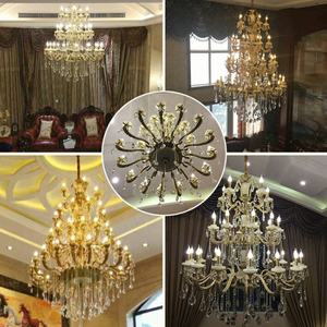Candelabro de cristal para salón de estar, luces de techo de decoración para SALÓN DE BODA, lámpara colgante de vela - Product Image 2