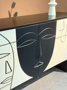 מעצב מודרני יצירתי ארון צד עץ כניסה מסוגנן בסגנון עתיק ארון תבליט - Product Image 5