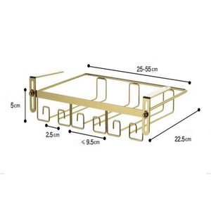 Support à verres à vin suspendu sous armoire, grand porte-verres pour armoire, cuisine, bar, comptoir, noir - Product Image 4