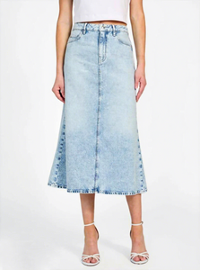 Gonna midi a coda di pesce in denim da donna, stile ufficio, tinta unita, primavera/estate - Jeans da carpentiere a prezzi accessibili per rivenditori di boutique - Product Image 2