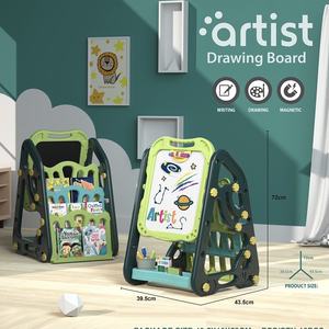 Boyama çizim beyaz tahta standı 2 in 1 çift taraflı çocuk yazı tahtası braketi çift taraflı çizim kurulu katlanabilir - Product Image 2