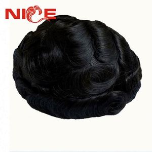 <strong>Highlight</strong> Color Thin PU Skin Base Natural Human <strong>Hair</strong> <strong>Men's</strong> Toupee - Product Image 3