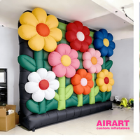 Mur publicitaire gonflable en forme de fleur pour festivals de musique et carnavals