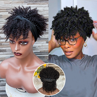 Perruque YWhair Ice Ribbon Elf, coupe Pixie, bouclée, ondulée afro, naturelle, brésilienne, densité 150%, plusieurs couleurs, fabriquée à la machine, en cheveux humains