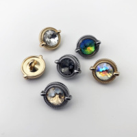 Kancing Kristal Logam Bulat Berkualitas Tinggi Ramah Lingkungan 14MM Model Zimex 28138 dengan Lapisan Gabungan Shank