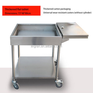 Chariot d'assaisonnement de table mobile en acier inoxydable Lyroe avec roues pour cuisine <span class=keywords><strong>restaurant</strong></span> - Product Image 2
