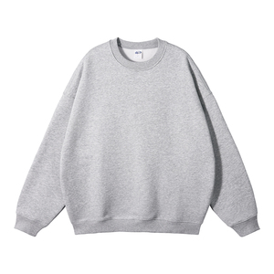 Nouveau design Crewneck sweat-shirt surdimensionné 500gsm coton lourd goutte épaule sweat-shirt blanc