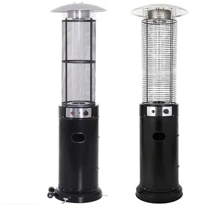 Fire commercial Stainless Steel Round Radiant flame gas Floor-Standing Flame patio heater,Quartz Glass Tube